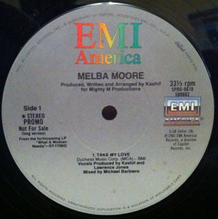 Melba Moore : Take My Love (12", Single, Promo)