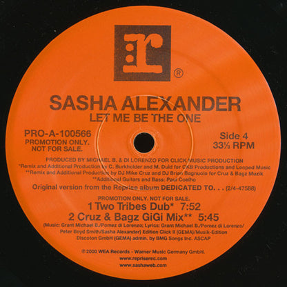 Sasha Alexander : Let Me Be The One (2x12", Promo)