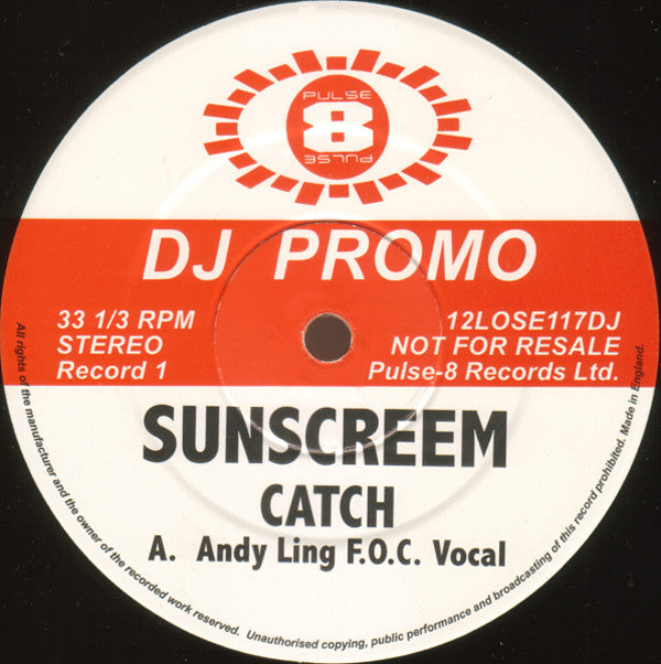 Sunscreem : Catch (3x12", Promo, Red)
