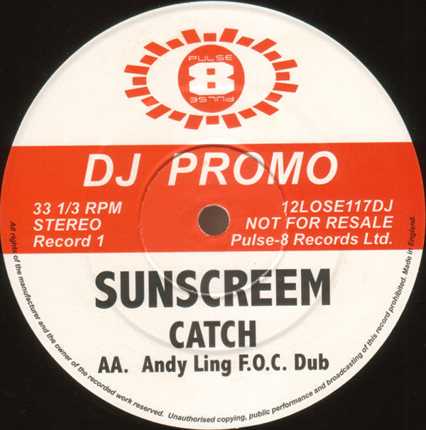 Sunscreem : Catch (3x12", Promo, Red)