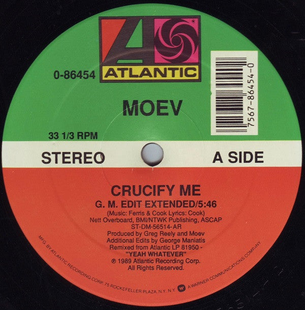 Moev : Crucify Me (Twelve Inch Single Remixes) (12", Single, All)