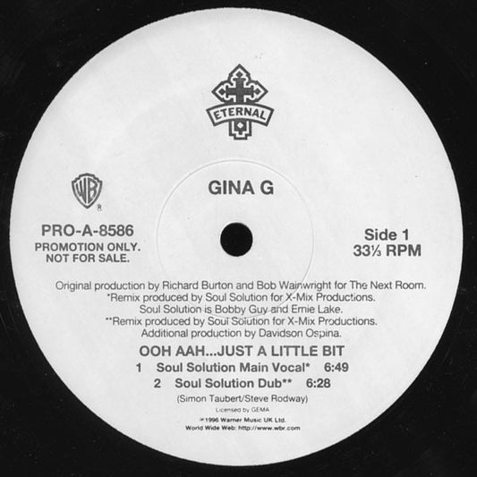 Gina G : Ooh Aah... Just A Little Bit (12", Promo)