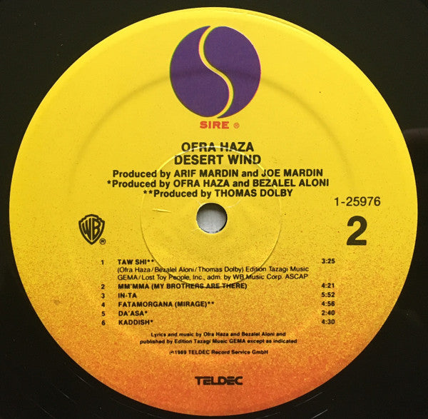 Ofra Haza : Desert Wind (LP, Album)