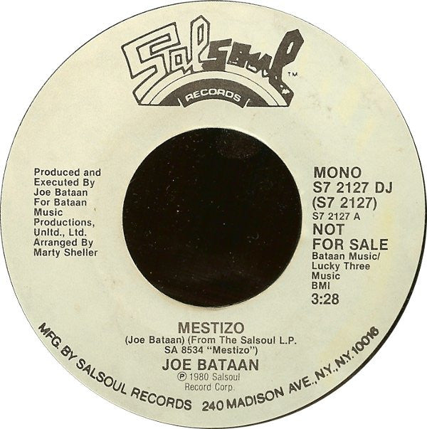 Joe Bataan : Mestizo (7", Mono, Promo, Styrene)