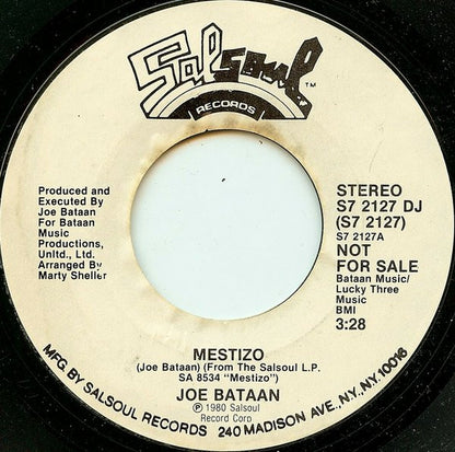 Joe Bataan : Mestizo (7", Mono, Promo, Styrene)