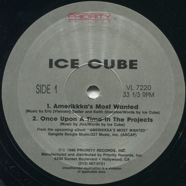 Ice Cube : AmeriKKKa's Most Wanted (12", Maxi)