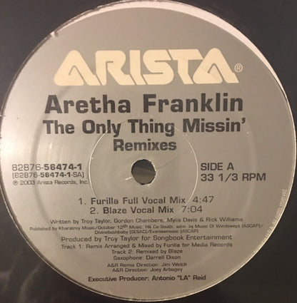 Aretha Franklin : The Only Thing Missin' (Remixes) (12")