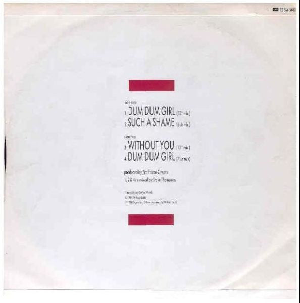 Talk Talk : Dum Dum Girl (12", Single, RE)