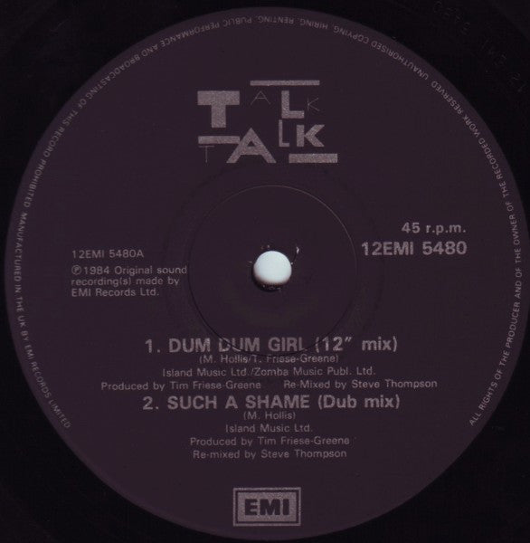 Talk Talk : Dum Dum Girl (12", Single, RE)