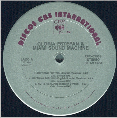 Gloria Estefan & Miami Sound Machine* : Anything For You (12", Single)