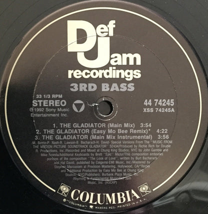 3rd Bass : Gladiator (12", Single)