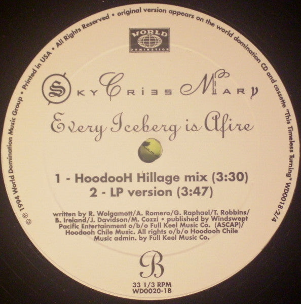 Sky Cries Mary : Every Iceberg Is Afire (12", Promo)