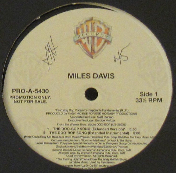 Miles Davis : The Doo-Bop Song (12", Promo)