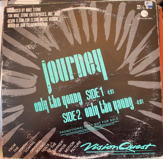 Journey : Only The Young (12", Promo)