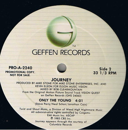 Journey : Only The Young (12", Promo)