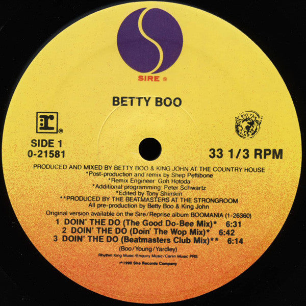 Betty Boo : Doin' The Do (12", Maxi)