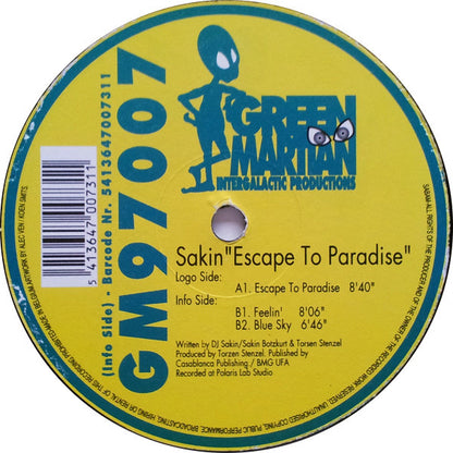 DJ Sakin : Escape To Paradise (12")