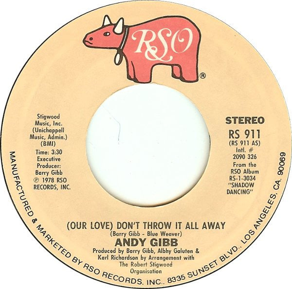 Andy Gibb : (Our Love) Don't Throw It All Away / One More Look At The Night (7", Single, San)