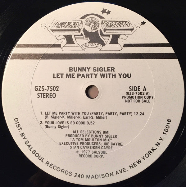 Bunny Sigler : Let Me Party With You (LP, Album, Promo)