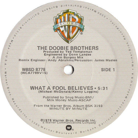 The Doobie Brothers : What A Fool Believes (12", Single)