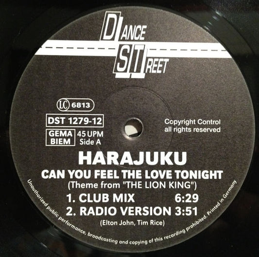Harajuku : Can You Feel The Love Tonight (12")
