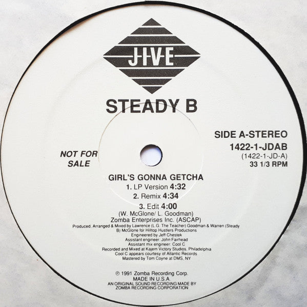 Steady B : Girl's Gonna Getcha (12", Promo)