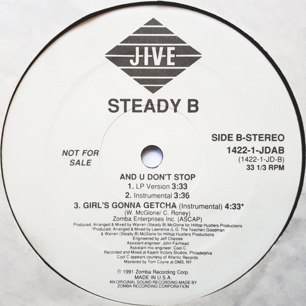 Steady B : Girl's Gonna Getcha (12", Promo)