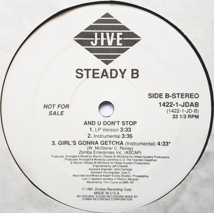 Steady B : Girl's Gonna Getcha (12", Promo)
