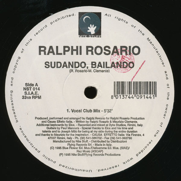 Ralphi Rosario : Sudando, Bailando (12")