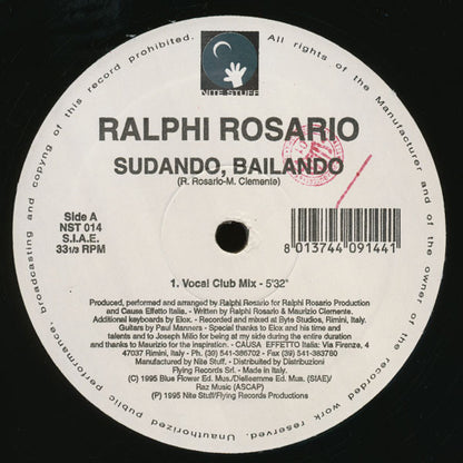 Ralphi Rosario : Sudando, Bailando (12")