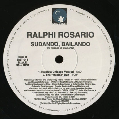Ralphi Rosario : Sudando, Bailando (12")