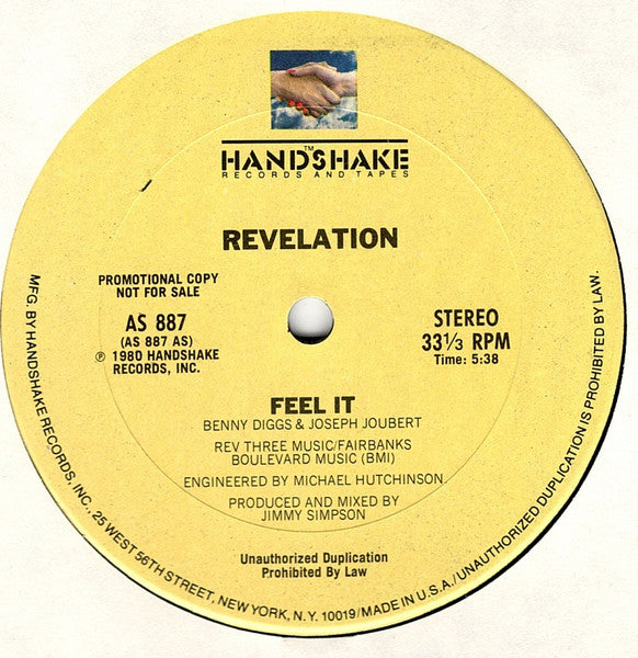 Revelation (2) : Feel It (12", Promo, Yel)