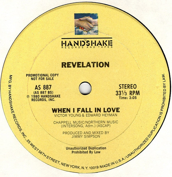Revelation (2) : Feel It (12", Promo, Yel)