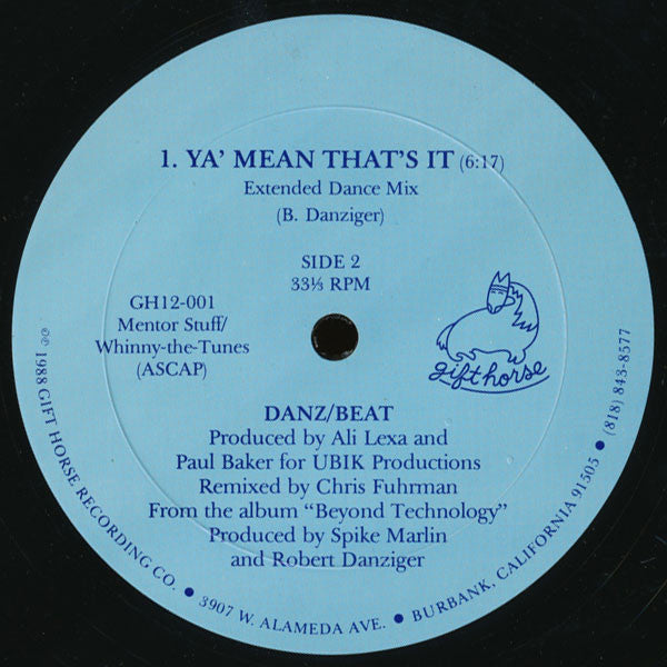 Danz/Beat : Ya' Mean That's It (12")