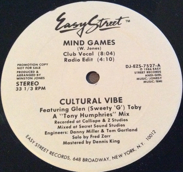 Cultural Vibe : Mind Games (12", Promo)