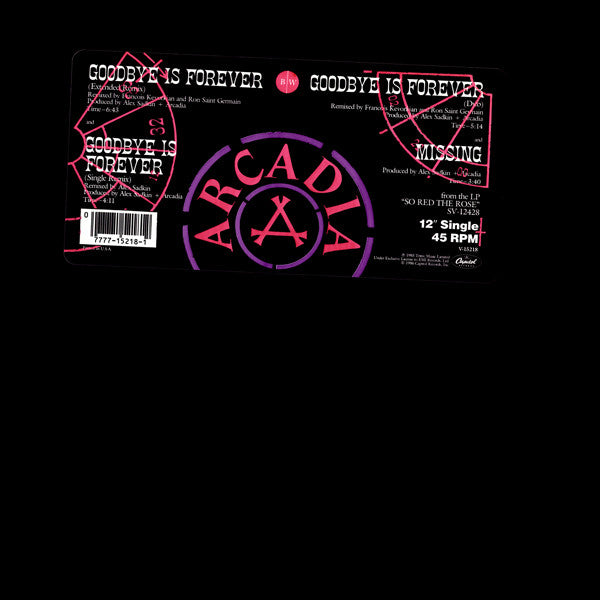 Arcadia (3) : Goodbye Is Forever (12", Single)
