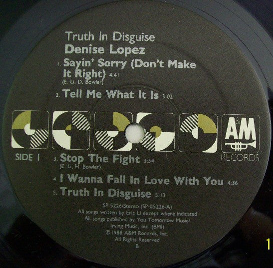Denise Lopez : Truth In Disguise (LP)