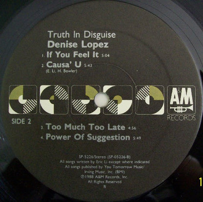 Denise Lopez : Truth In Disguise (LP)