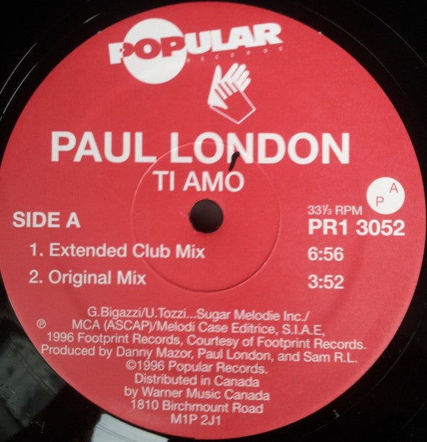 Paul London : Ti Amo (12")