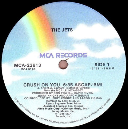 The Jets : Crush On You (12", Single, Glo)