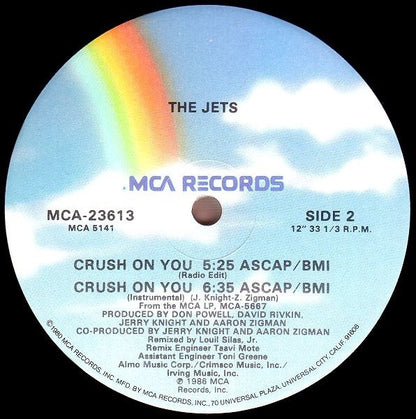 The Jets : Crush On You (12", Single, Glo)