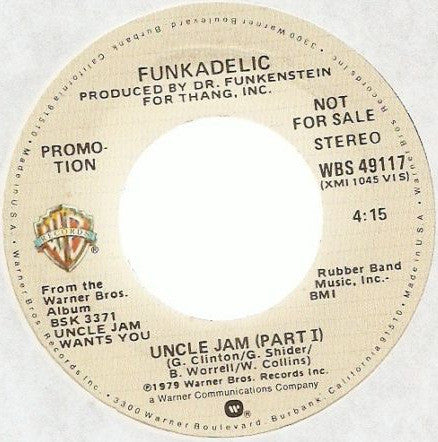 Funkadelic : Uncle Jam (7", Single, Promo)