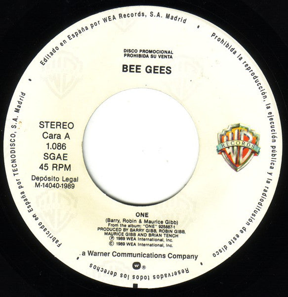Bee Gees : One (7", Single, Promo)