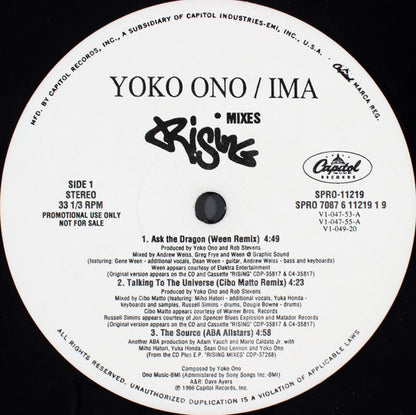 Yoko Ono / Ima (2) : Rising Mixes (LP, Promo)