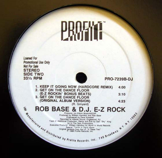 Rob Base & DJ E-Z Rock : Get On The Dance Floor (12", Promo)
