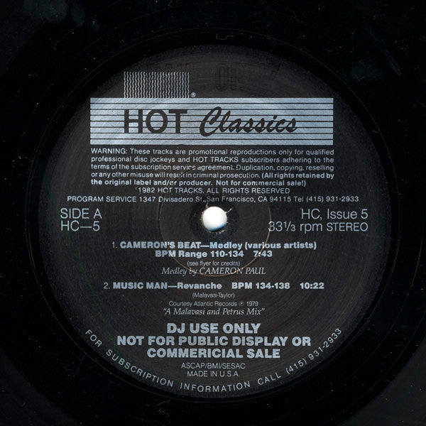 Various : Hot Classics, Issue 5 (12", EP, Comp, Promo)