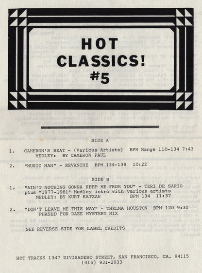 Various : Hot Classics, Issue 5 (12", EP, Comp, Promo)