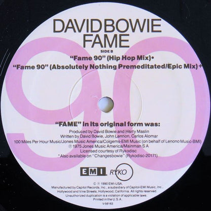 David Bowie : Fame 90 (12", Single)
