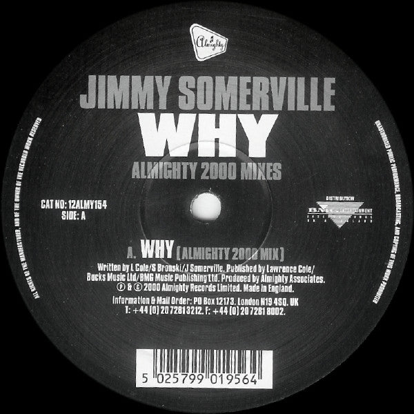 Jimmy Somerville : Why (Almighty 2000 Mixes) (12")