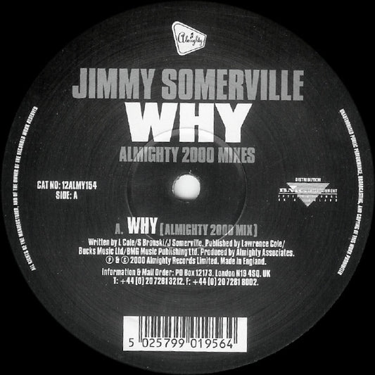 Jimmy Somerville : Why (Almighty 2000 Mixes) (12")